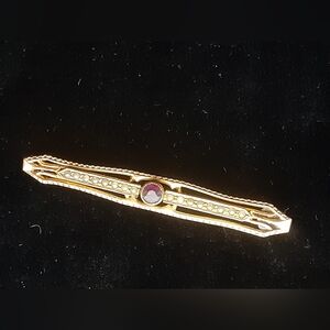 Purple gem vintage pin brooch